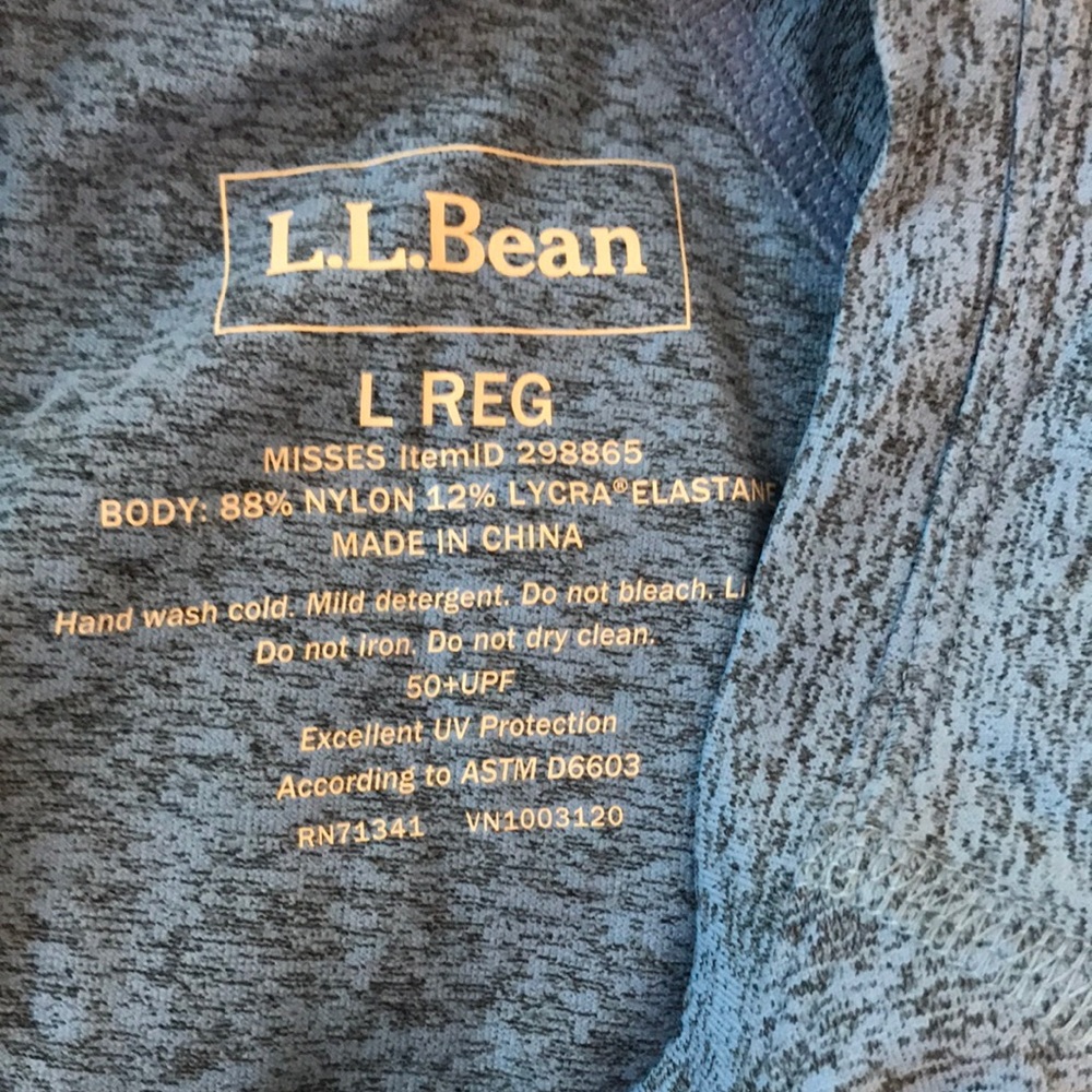 LL Bean reg L swimshirt NWT heather blue nvr worn
